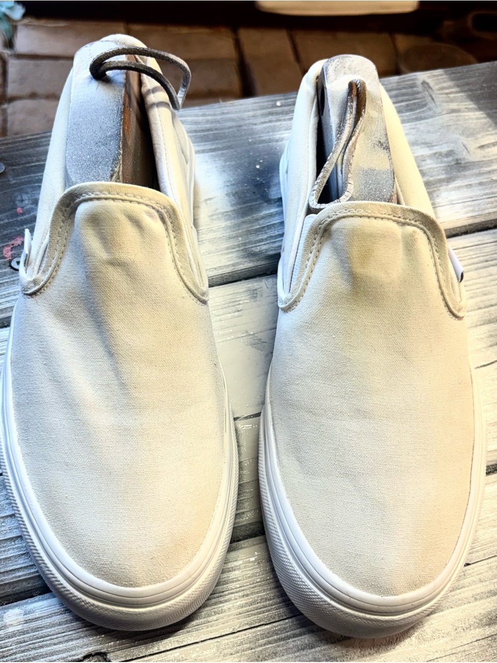 VansCream canvas slip-on sneakers #slipons #canvas size Womens 8.5